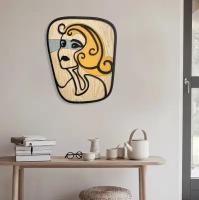 Деревянное абстрактное панно/декор для стен Женский портрет