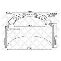торм.барабан (накл 19557) 419x203/211 H=256.2 d=288/335 n10x26 Fruehauf STELLOX 8500080SX