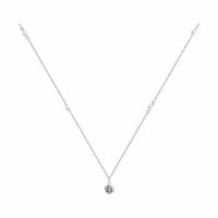 Серебряное колье Diamant online 266170 с фианитом и жемчугом Swarovski, Серебро 925°, 40-45