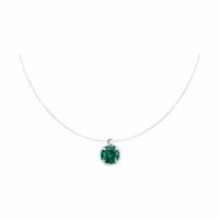 Серебряное колье Diamant online 275024 с гидротермальным изумрудом, Серебро 925°, 38