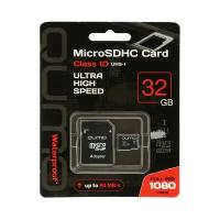 Карта памяти QUMO MicroSD, 32 Гб, SDHC, UHS-I, класс 10, с адаптером SD