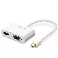 Переходник Ugreen MD108 (10427) Mini DisplayPort to HDMI VGA 2-in-1 Video Adapter 1080p белый