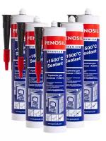 Герметик Penosil Premium 1500°С Sealant для печей и каминов 310 мл., 5 шт., черный, теплостойкий