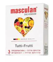 Презервативы Masculan Tutti-Frutti с фруктовым ароматом - 3 шт. (цвет не указан)