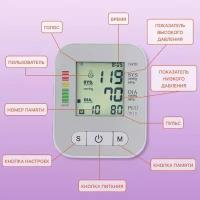 Тонометр электронный автоматический BP-618 для измерения давления, пульса / манжета универсального размера 22-32см / Цвет: Белый