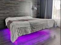 Парящая кровать TwoSky 200х200 см. с RGB подсветкой + пульт
