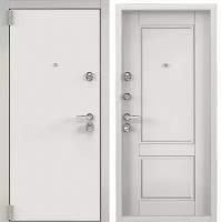 Дверь входная для квартиры Torex Сomfort 950х2070, левый, тепло-шумоизоляция, антикоррозийная защита, замки 4-ого класса защиты, белый/бежевый
