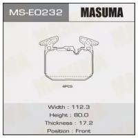 Колодки тормозные дисковые, MSE0232 MASUMA MS-E0232