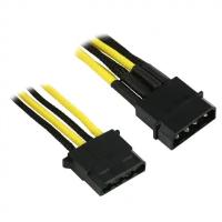 Разветвитель Nanoxia 4-pin MOLEX в 2 х 4-pin MOLEX, 20см, индивидуальная оплетка, черный/желтый NX4P