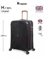 Чемодан на колесах it luggage/размер M/107л/увеличение объема/модель Glitzy Black