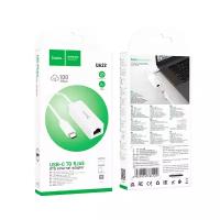 Интернет адаптер HOCO UA22 Type C to RJ45, OTG enternet adapter, 100Mbps, белый