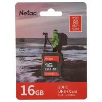 Netac Карта памяти SecureDigital 16GB P600 SDHC U1 C10 up to 80MB s, retail pack NT02P600STN-016G-R