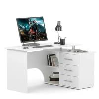 Компьютерный стол Сокол КСТ-09П правый, цвет белый, ШхГхВ 135х90х74 см., тумба с ящиками справа
