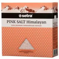 Соль розовая Setra гималайская мелкая помол №0, пачка, 500 г