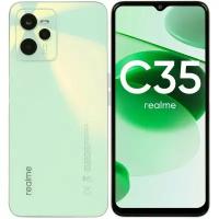 Смартфон Realme C35, 6.6", LCD, 2 sim, 4 Гб, 64 Гб, 50 Мп, 8 Мп, 5000 мАч, NFC, зеленый