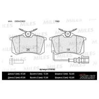 Колодки тормозные SEAT IBIZA 02- / SKODA FABIA 99-08 / VW POLO 01- задние с датч. MILES E110182