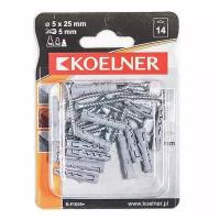 Дюбель + шуруп D5х25 мм / D3,5х30 мм 14 шт FIX05+ KOELNER (1 ед.)