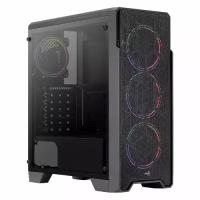 Корпус ATX Aerocool Ore Saturn FRGB-G-BK-v1, Midi-Tower, без БП, черный [ore frgb-g-bk-v1]