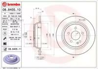 BREMBO 08.8405.10 Диск тормозной задн. MERCEDES-BENZ (FJDA) VIANO MPV 01/10-03/16 / MERCEDES-BENZ (FJDA) VITO Bus (W44