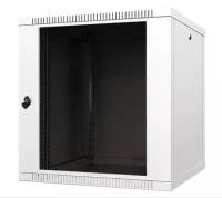 Телекоммуникационный серверный шкаф 19 дюймов настенный 9u 600х600 cерый дверь стекло, Alvm-b9.600g