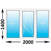 Пластиковое окно Melke трехстворчатое 2000x1300 (ширина Х высота) (2000Х1300)