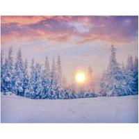 Kaemingk Светодиодная картина Рассвет в зимнем Миттенвальде 48*38 см, на батарейках 485492