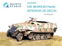 QD35050 3D Декаль интерьера кабины для семейства SD.KFZ.251 (Tamiya)