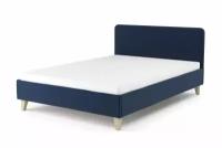 Кровать "Сканди" 1,6*2,0 м с ортопедическим основанием - Синий (рогожка)