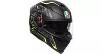 Шлем AGV K-5 S MULTI Tornado Matt Black/Yellow-Fluo XS