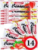 Протеиновый батончик Bombbar Protein Bar 14 x 60 г, Клубника