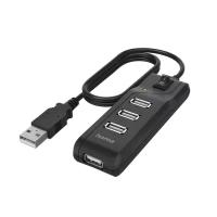 Разветвитель USB 2.0 Hama H-200118 черный (00200118)