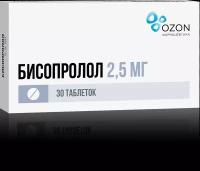 Бисопролол таблетки покрыт.плен.об. 2,5 мг 30 шт