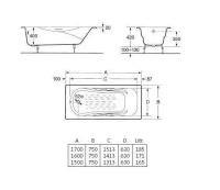 Чугунная ванна Aqualux Anatomic ZYA 1-2A 160х75