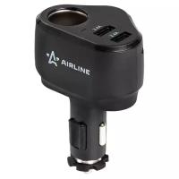 Прикуриватель-разветвитель 1 гнездо + 2xUSB 2.4A+2.4A PRO (AEBD070) AIRLINE AEBD070