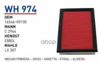 Фильтр Воздушный Nissan Almera Classic/Primera/Maxima/X-Trail T30 Wunder Filter Wh974 Nissan Almera Classic/Primera/Maxima/X-