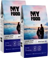 MYFOOD CANINE PUPPY MEDIUM & LARGE LAMB & RICE для щенков средних и крупных пород с ягненком и рисом (12 + 12 кг)