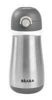 Поильник термос Beaba GOURDE INOX + ANSE 350ML MGREY 913540