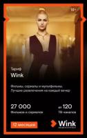 Карта оплаты доступа Wink на 12 месяцев