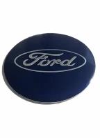 Наклейки на диски Форд/эмблемы диска Ford 56 мм металл (4шт) синие