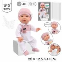 Кукла Пупс S+S Toys в бело-розовом комбинезоне с аксессуарами, 40 см, SR102/200541779