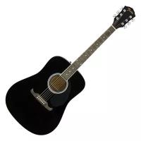 FENDER FA-125 DREADNOUGHT, BLACK WN акустическая гитара с чехлом, цвет черный