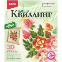 Квиллинг-панно Lori 3D "Пышные цветы", с рамкой, картонная коробка, 227578