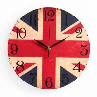 Соломон Часы настенные, серия: Интерьер, "Британский флаг", дискретный ход, d-23 см