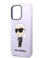 Lagerfeld для iPhone 14 Pro Max чехол Liquid silicone NFT Karl Ikonik Hard Purple, шт