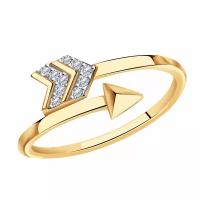 Золотое кольцо Золотые узоры 04-51-0604-00 с цирконием, Золото 585°, размер 17