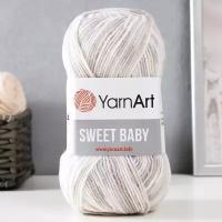 YarnArt Пряжа "Sweet Baby" 100% акрил 300м/100г (908 белый-св.беж-серый)