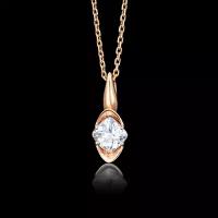 PLATINA jewelry Золотая подвеска с вставками Swarovski 03-2550-00-501-1110-38