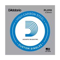 Струна одиночная для акустической и электрогитары D'ADDARIO PL010