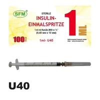 Шприц 1мл инсулиновый 1сс / U-40 трехкомпонентнный со съемной иглой 26G (0,45 х 12 мм) 534200, 100 шт/уп
