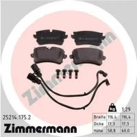 ZIMMERMANN 25214.175.2 Колодки торм.задн. [вкл. датч. износа] [PR-Nr.:1KD,1KE,1KY]